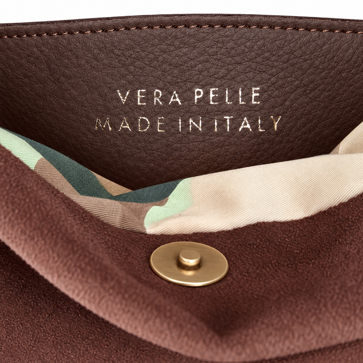 AMBRA - BORSA ARTIGIANALE IN PELLE SCAMOSCIATA MARRONE