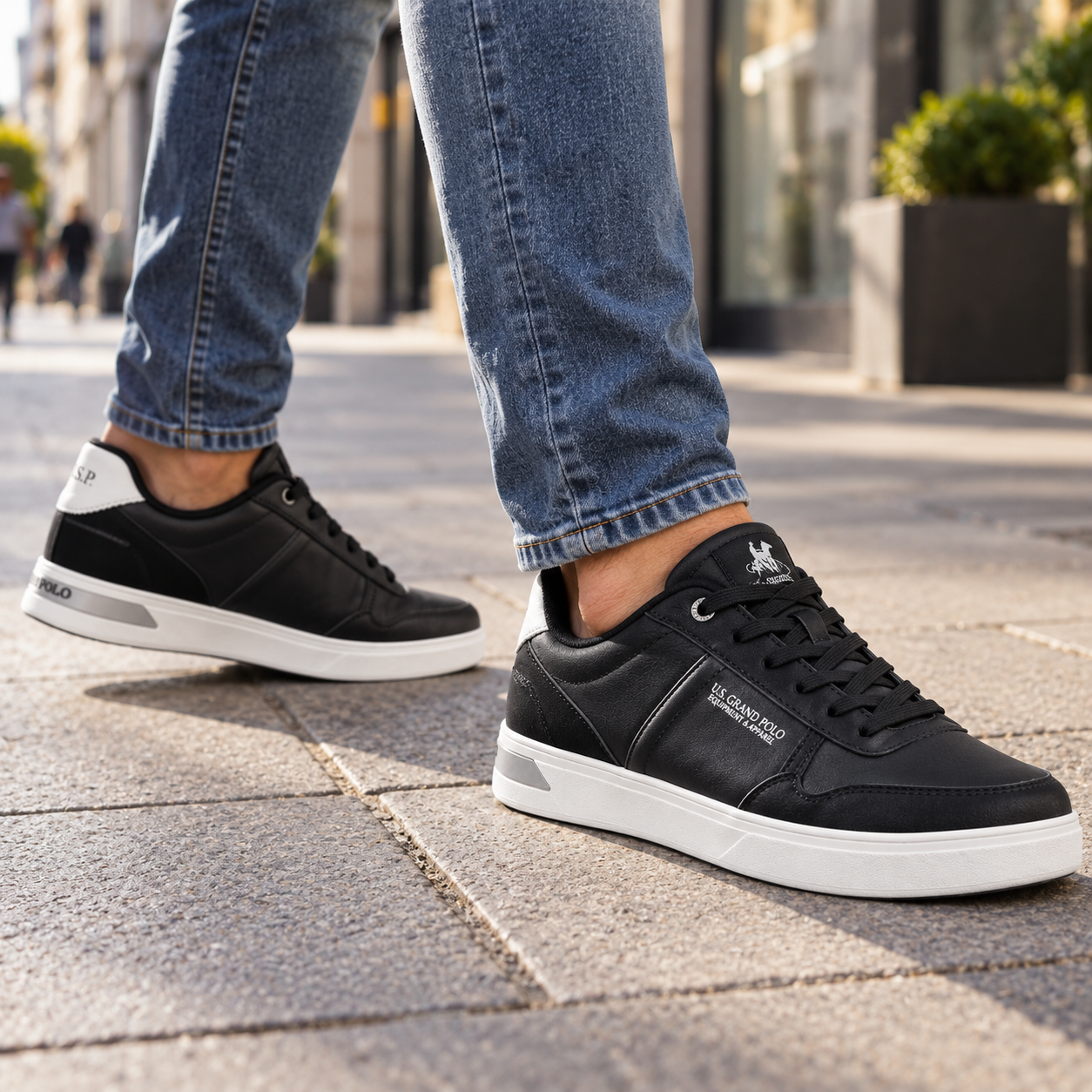 U.S. GRAND POLO 23957 BLACK+WHITE