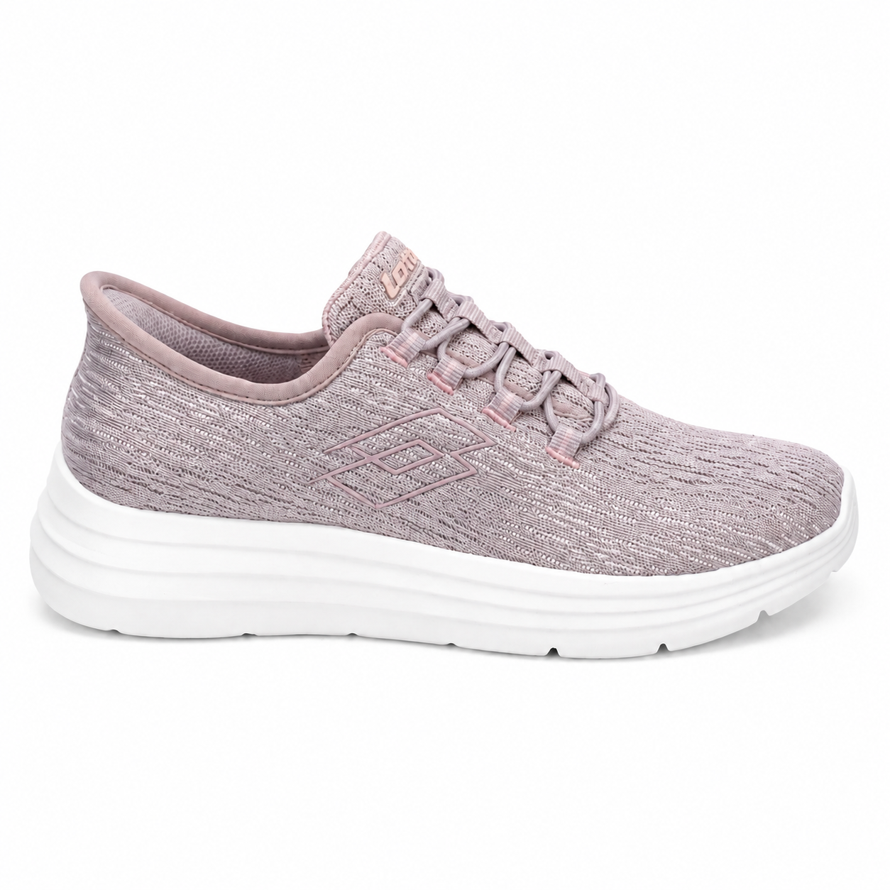 Scarpa running donna rosa Lotto su sfondo bianco