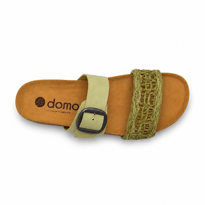 DOREA 426 PELLE VERDE MACRAMÈ su sfondo bianco