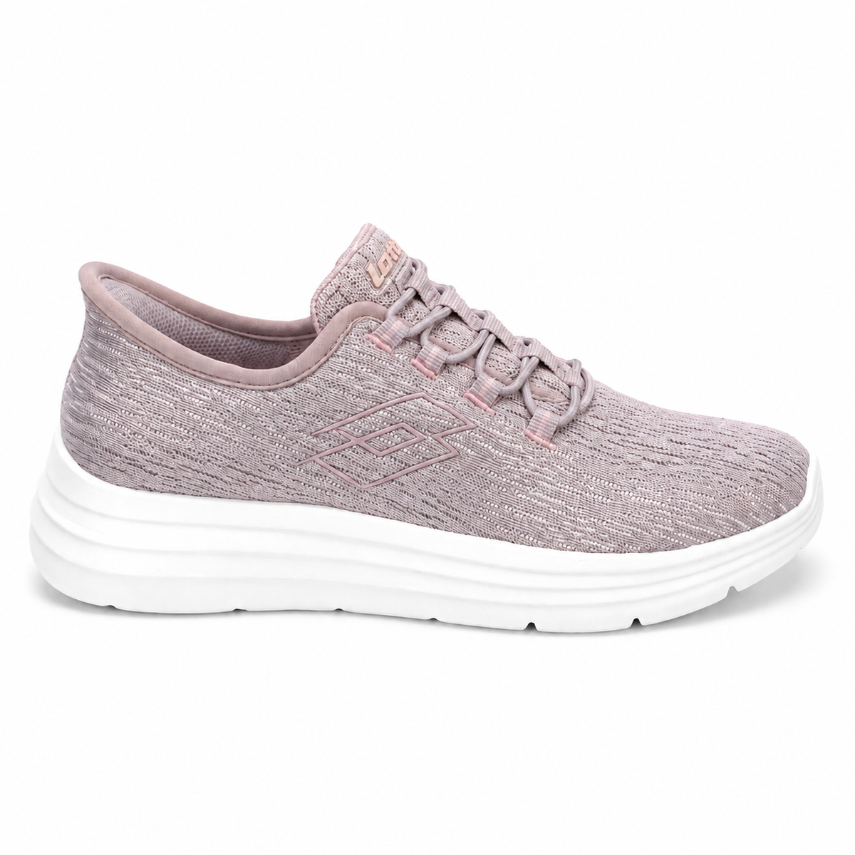 LOTTO RUNNING SLIP&GO BARK PINK ART. 223479 su sfondo bianco