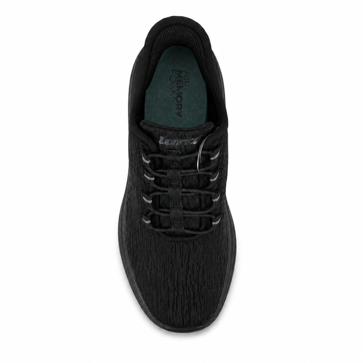 LOTTO RUNNING SLIP&GO ALL BLACK ART. 223479 su sfondo bianco