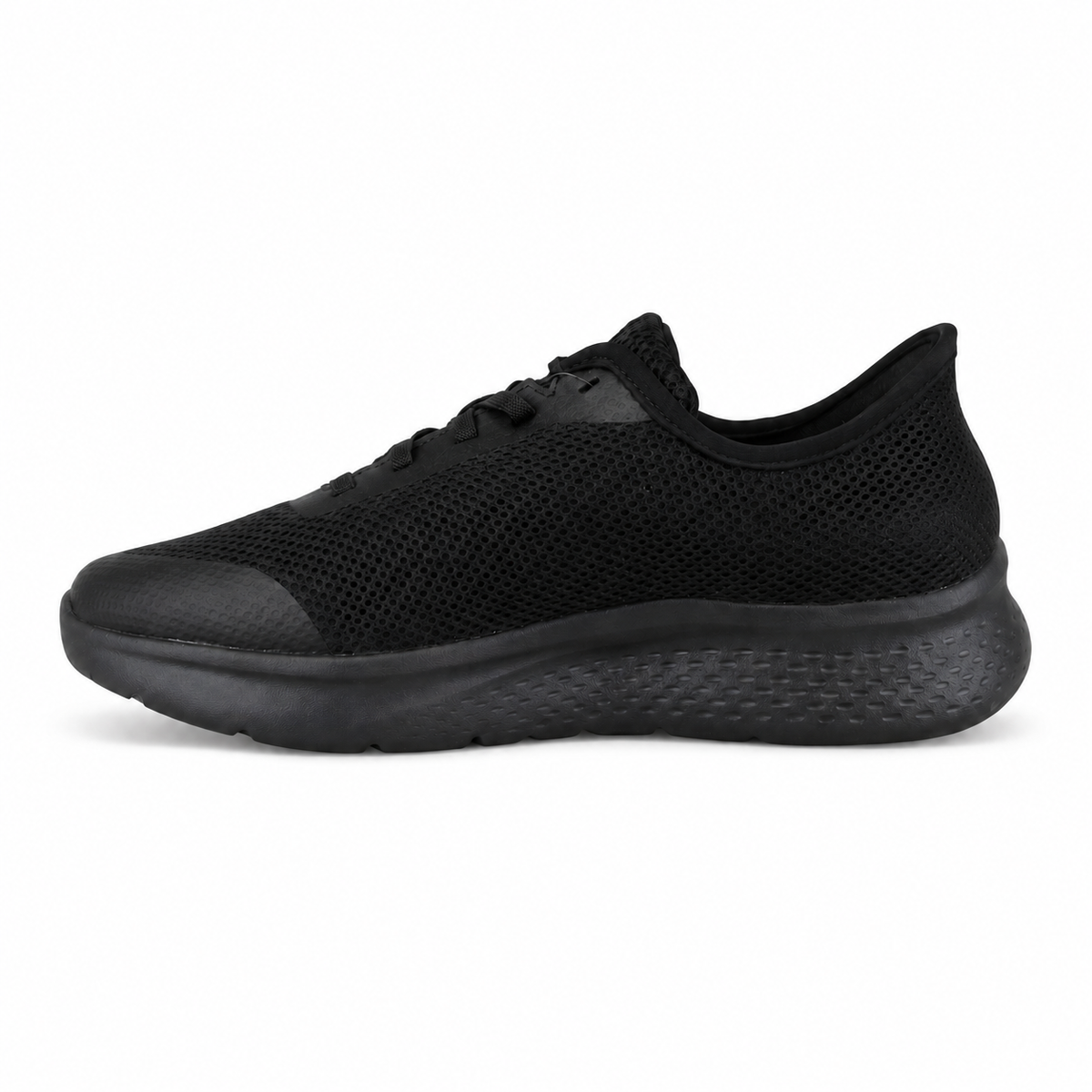 LOTTO RUNNING SLIP & GO 222891 ALL BLACK su sfondo bianco