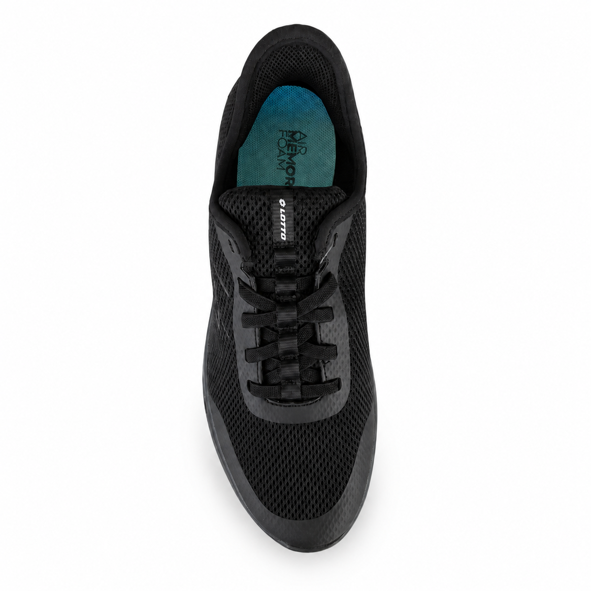 LOTTO RUNNING SLIP & GO 222891 ALL BLACK su sfondo bianco