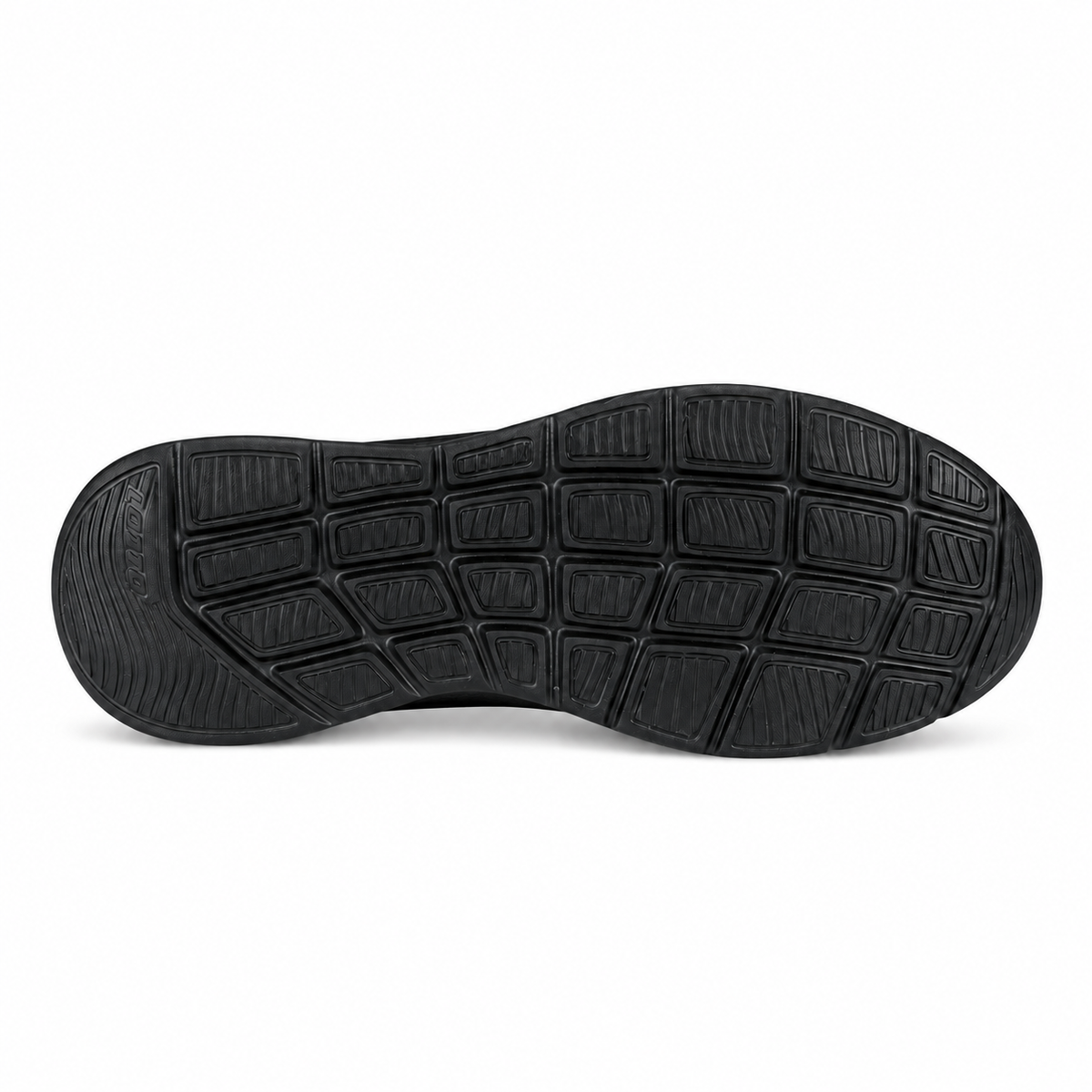 LOTTO RUNNING SLIP & GO 222891 ALL BLACK su sfondo bianco