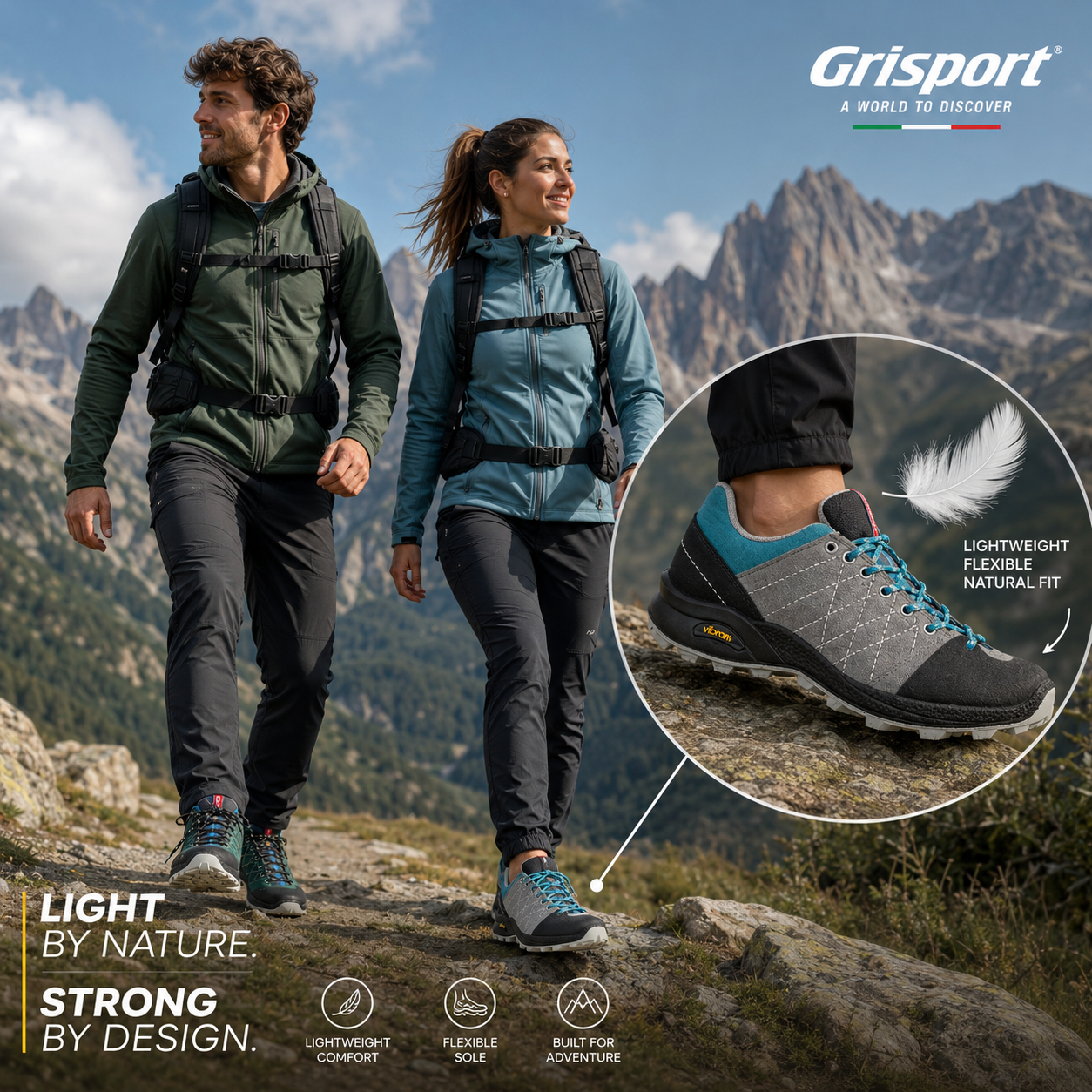 GRISPORT SCARPA TREKKING GRIGIO AZZURRO ART. 13133