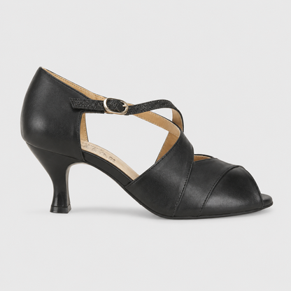 SCARPA DA BALLO ART. 153 NAPPA NERA/GLITTER