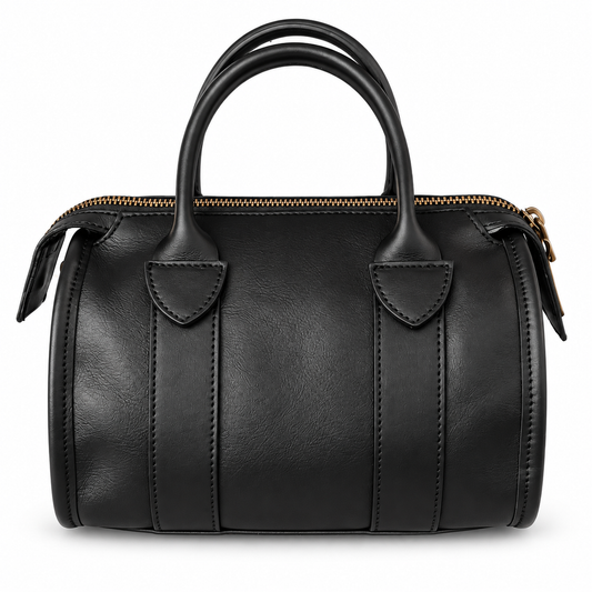 GINEVRA - BORSETTA ARTIGIANALE IN PELLE NERA
