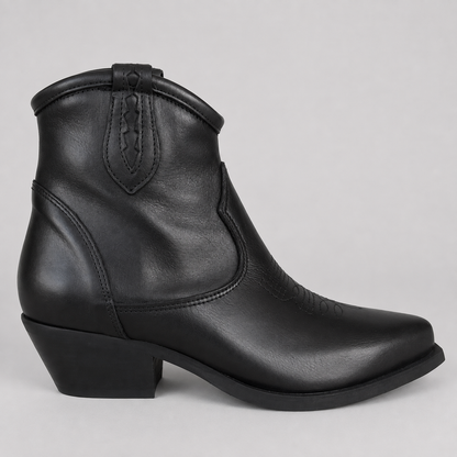 MADE IN ITALY STIVALETTO TEXANO 925 VITELLO NERO