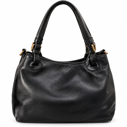ELEONORA - BORSA ARTIGIANALE IN PELLE NERA