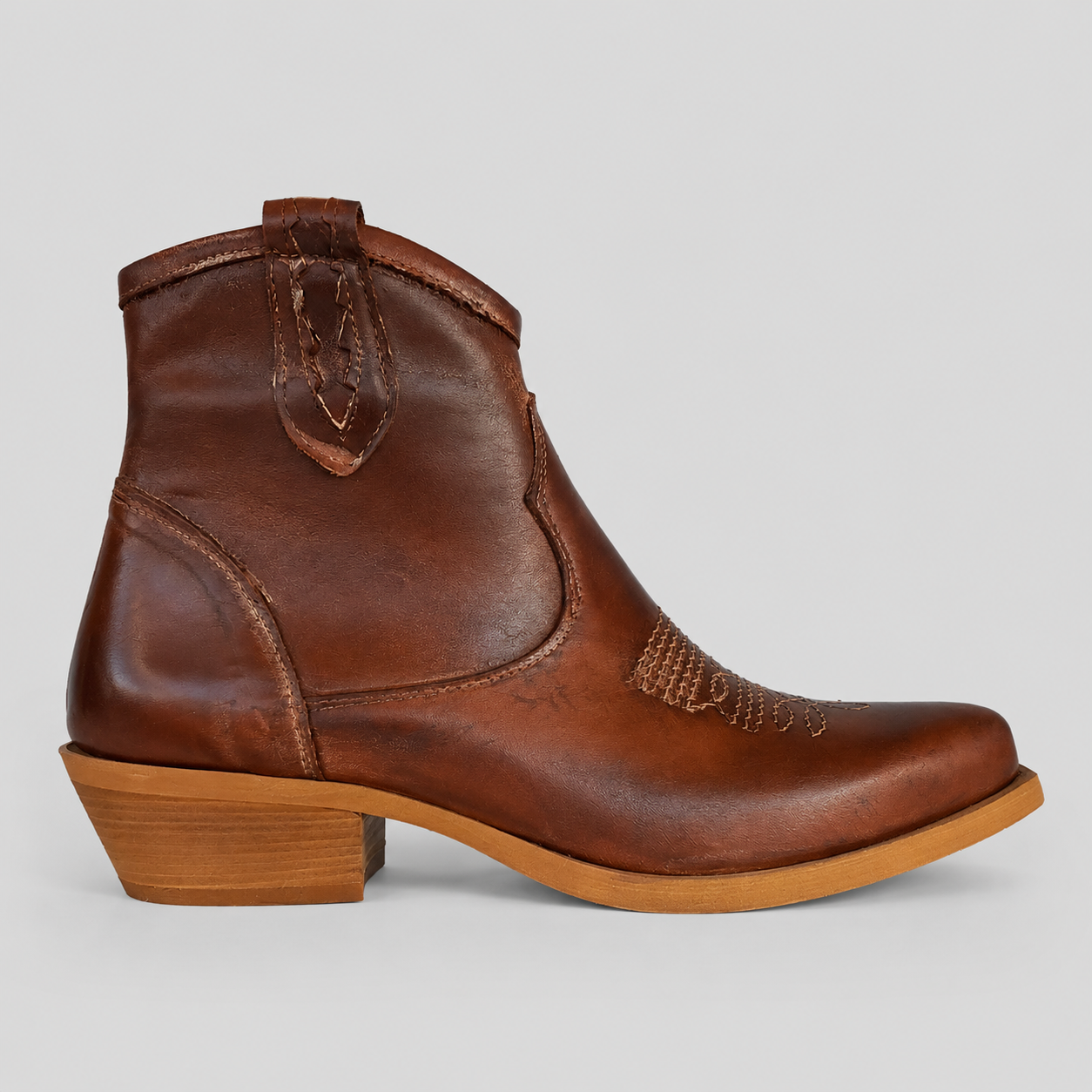 MADE IN ITALY STIVALETTO TEXANO 925 VINTAGE CUOIO