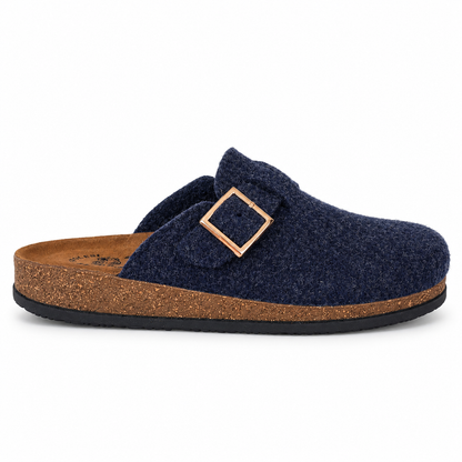 LE TIROLESI 355 CIABATTA IN LANA COTTA BLU