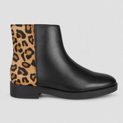 CRISTIN STIVALETTO NORA26 PELLE NERA/LEOPARDO