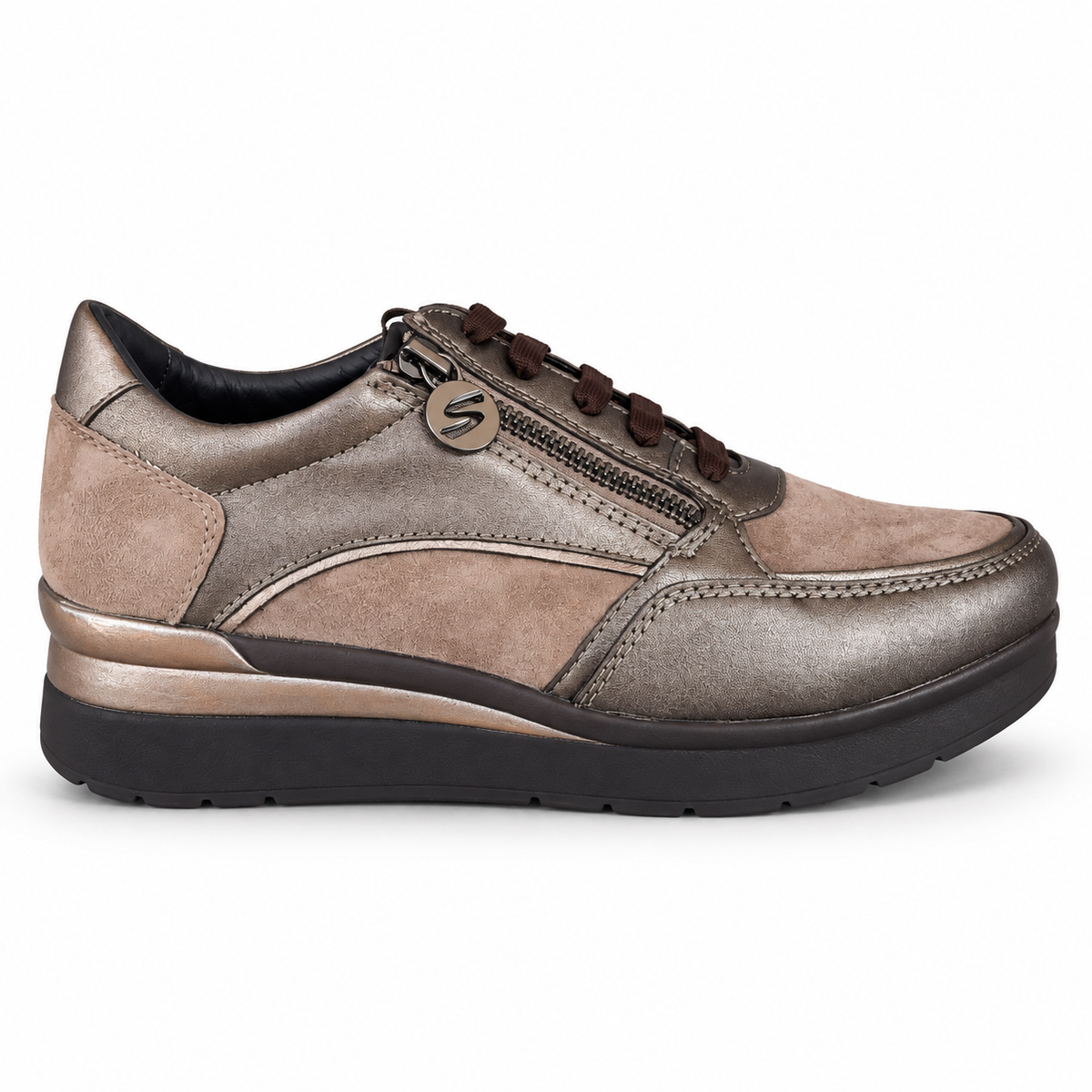 STONEFLY 224277 SNEAKER ZIP TAUPE-GRIGIO