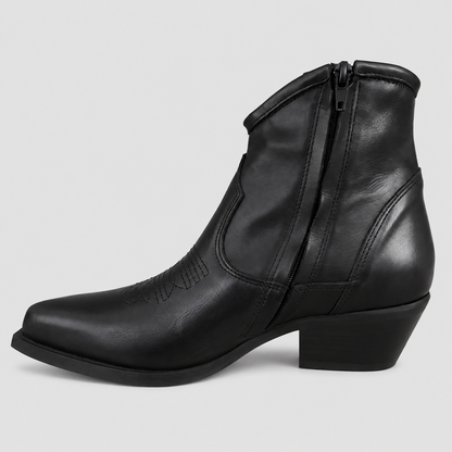 MADE IN ITALY STIVALETTO TEXANO 925 VITELLO NERO