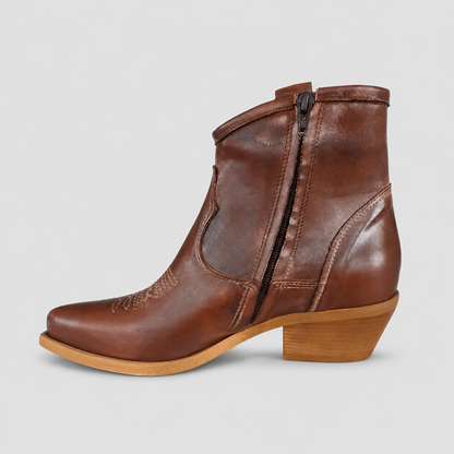 MADE IN ITALY STIVALETTO TEXANO 925 VINTAGE CUOIO