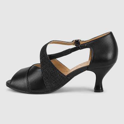 SCARPA DA BALLO ART. 153 NAPPA NERA/GLITTER