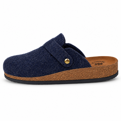 LE TIROLESI 355 CIABATTA IN LANA COTTA BLU