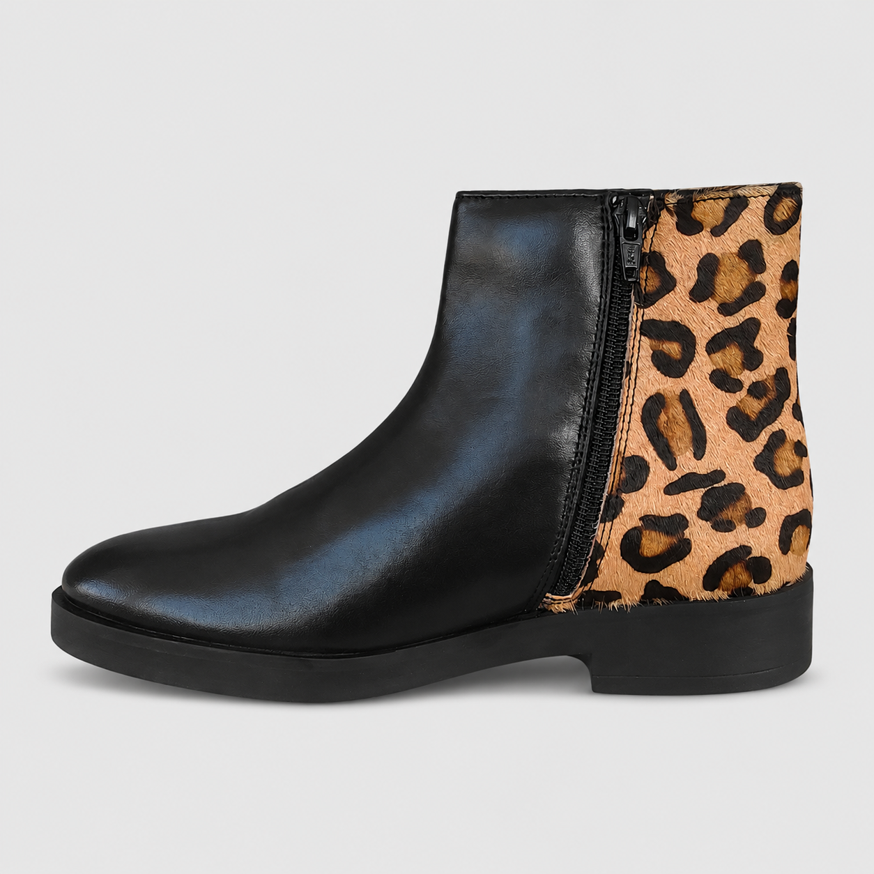 CRISTIN STIVALETTO NORA26 PELLE NERA/LEOPARDO