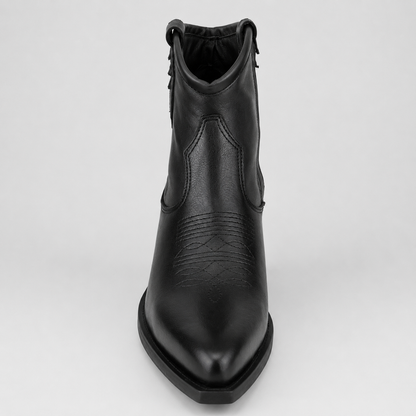 MADE IN ITALY STIVALETTO TEXANO 925 VITELLO NERO