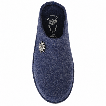 LE TIROLESI 100 CIABATTA IN LANA COTTA BLU