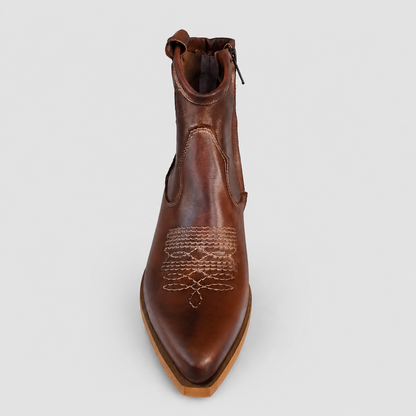 MADE IN ITALY STIVALETTO TEXANO 925 VINTAGE CUOIO
