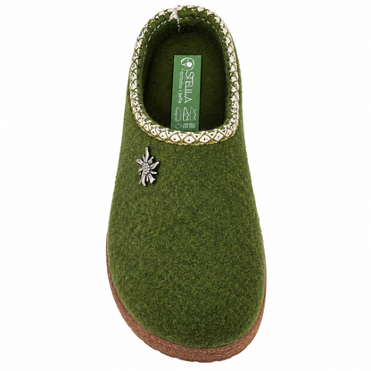 STELLA 404 CIABATTA IN LANA COTTA VERDE