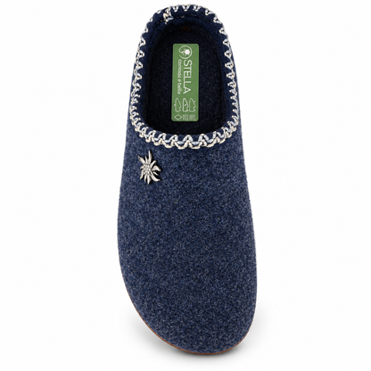 STELLA 404 CIABATTA IN LANA COTTA BLU