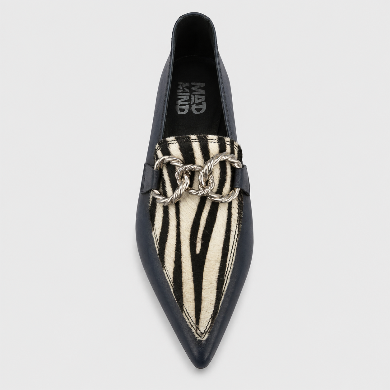 MAD MIND MOCASSINO 1564 NAPPA/ZEBRA BLU