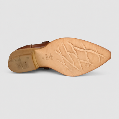 MADE IN ITALY STIVALETTO TEXANO 925 VINTAGE CUOIO