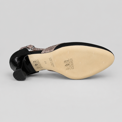 SCARPA DA BALLO ART. 100 NERA CAMOSCIO/GLITTER