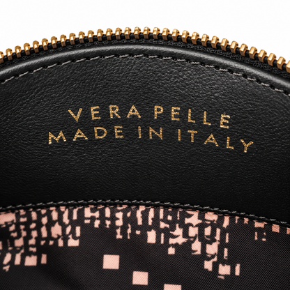 GINEVRA - BORSETTA ARTIGIANALE IN PELLE NERA