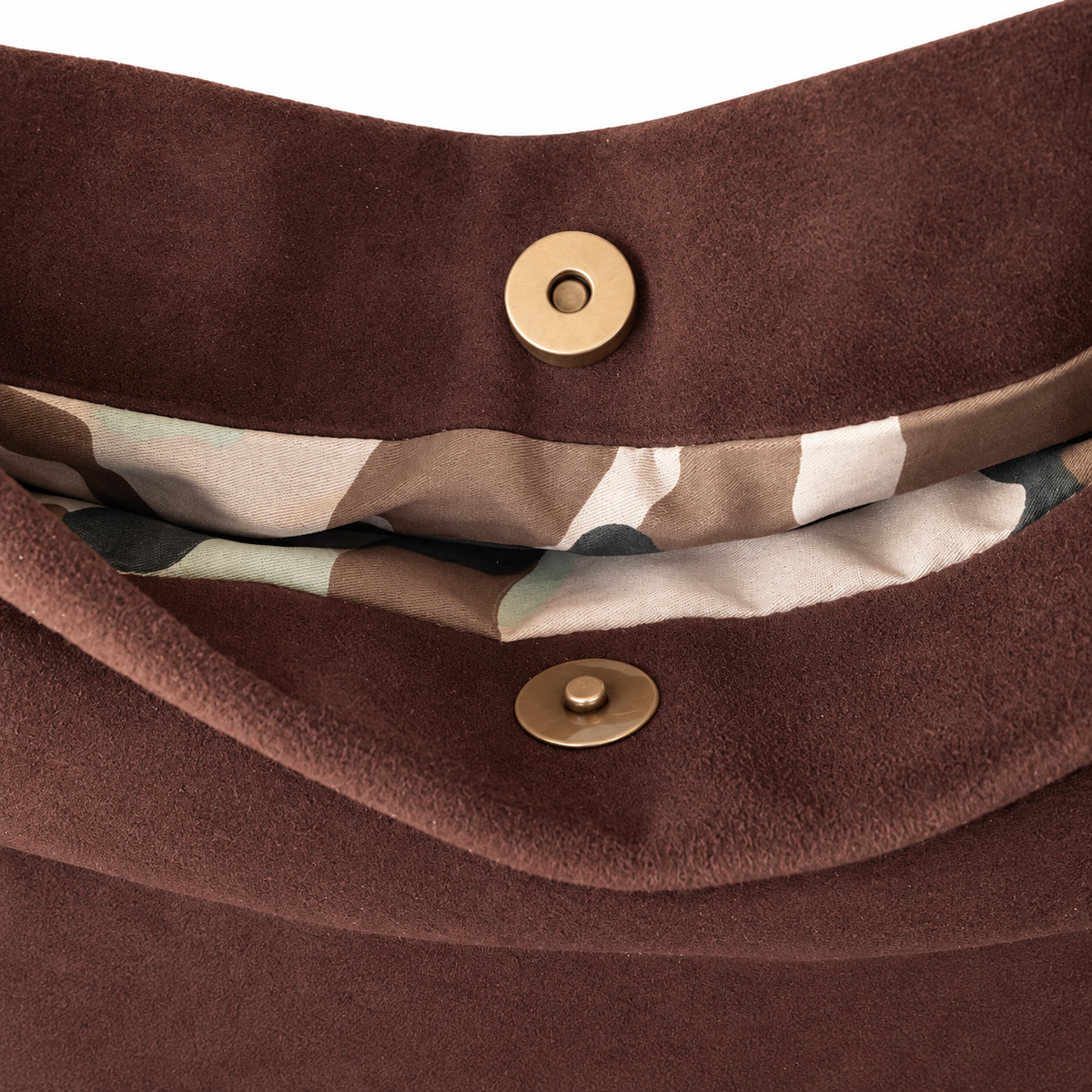 AMBRA - BORSA ARTIGIANALE IN PELLE SCAMOSCIATA MARRONE