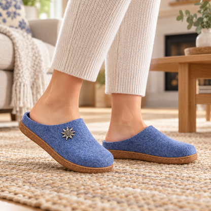 LE TIROLESI 453 CIABATTA IN LANA COTTA DENIM