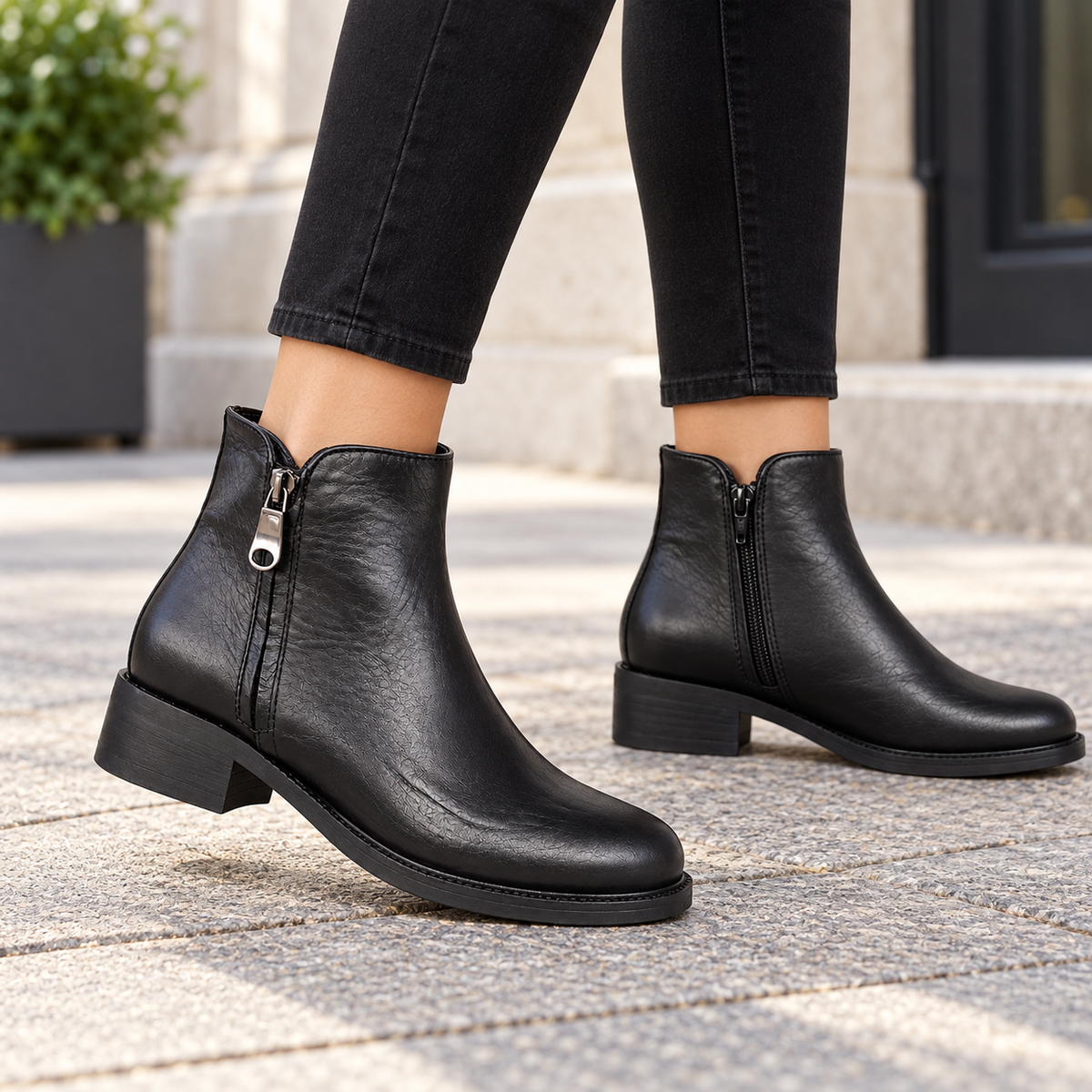 LUX 3052 STIVALETTO PELLE NERO