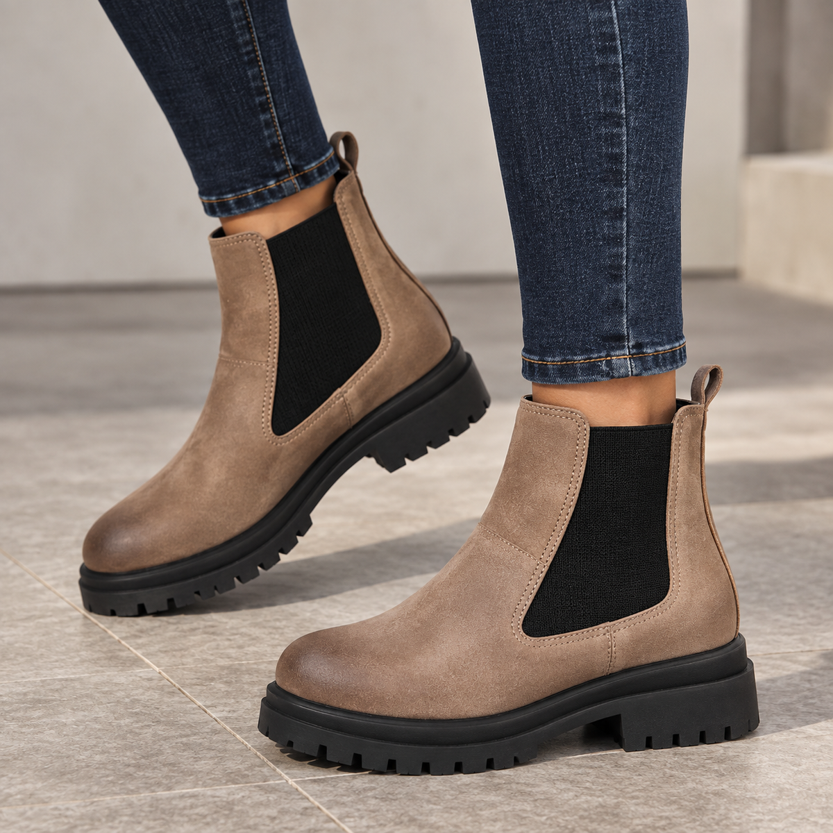 LE TRE VENEZIE 6585 STIVALETTO NABUK SPAZZOLATO TAUPE