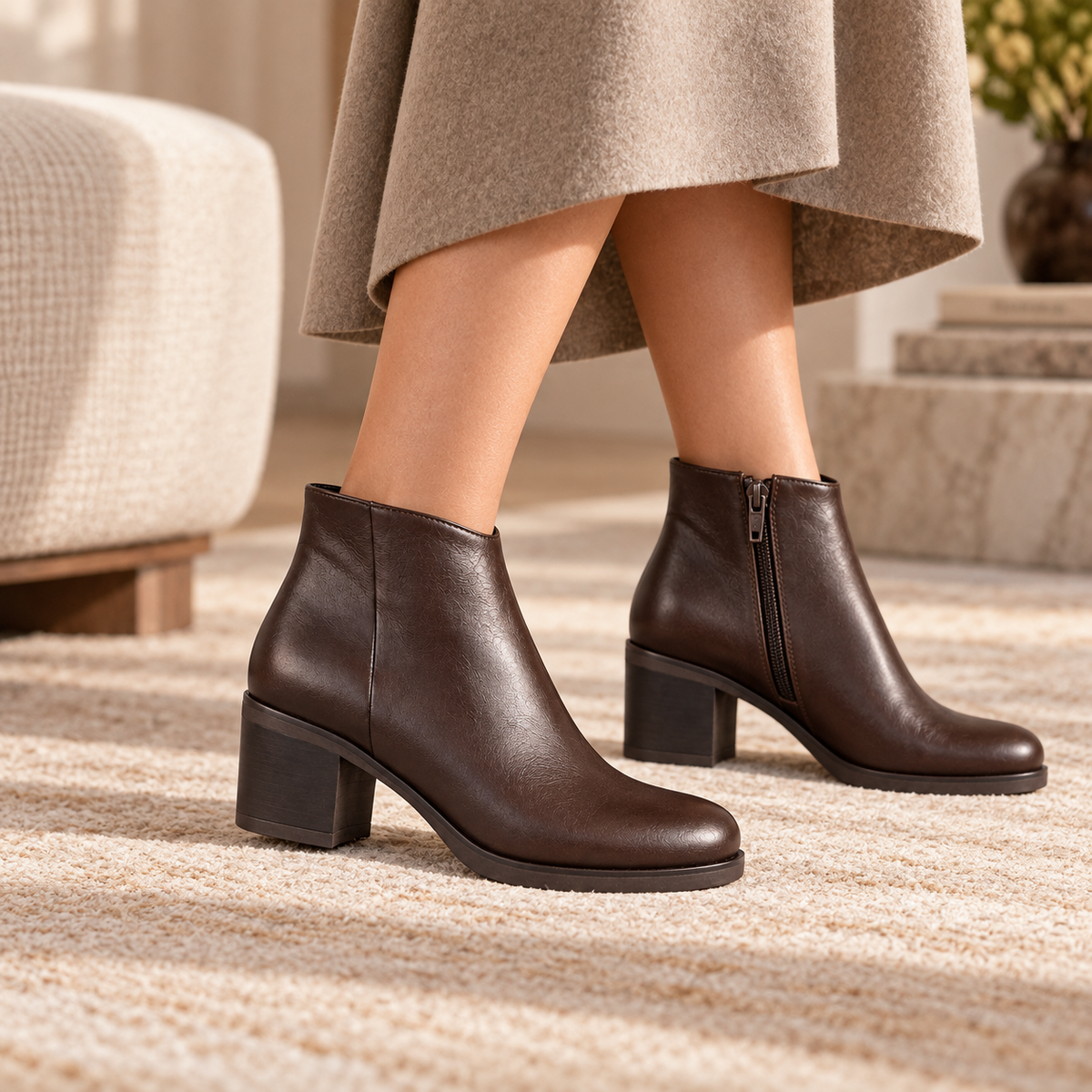 LUX 5440 STIVALETTO PELLE CIOCCOLATO