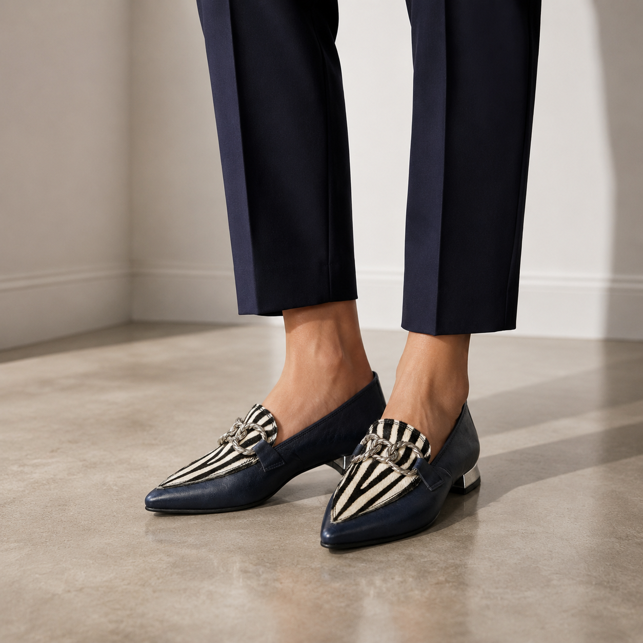 MAD MIND MOCASSINO 1564 NAPPA/ZEBRA BLU