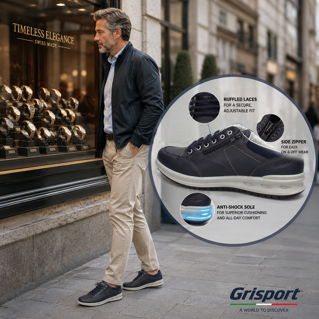 GRISPORT ALLACCIATA ZIP BLU ART. 43069