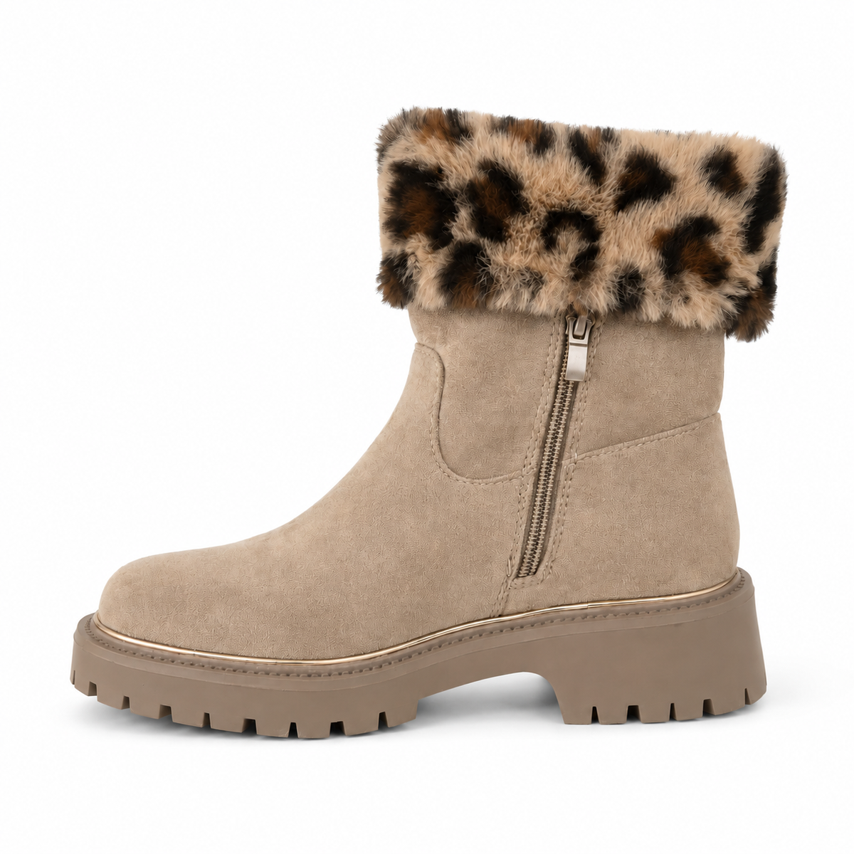 CAFFE' NERO stivaletto 1391 alcantara taupe su sfondo bianco