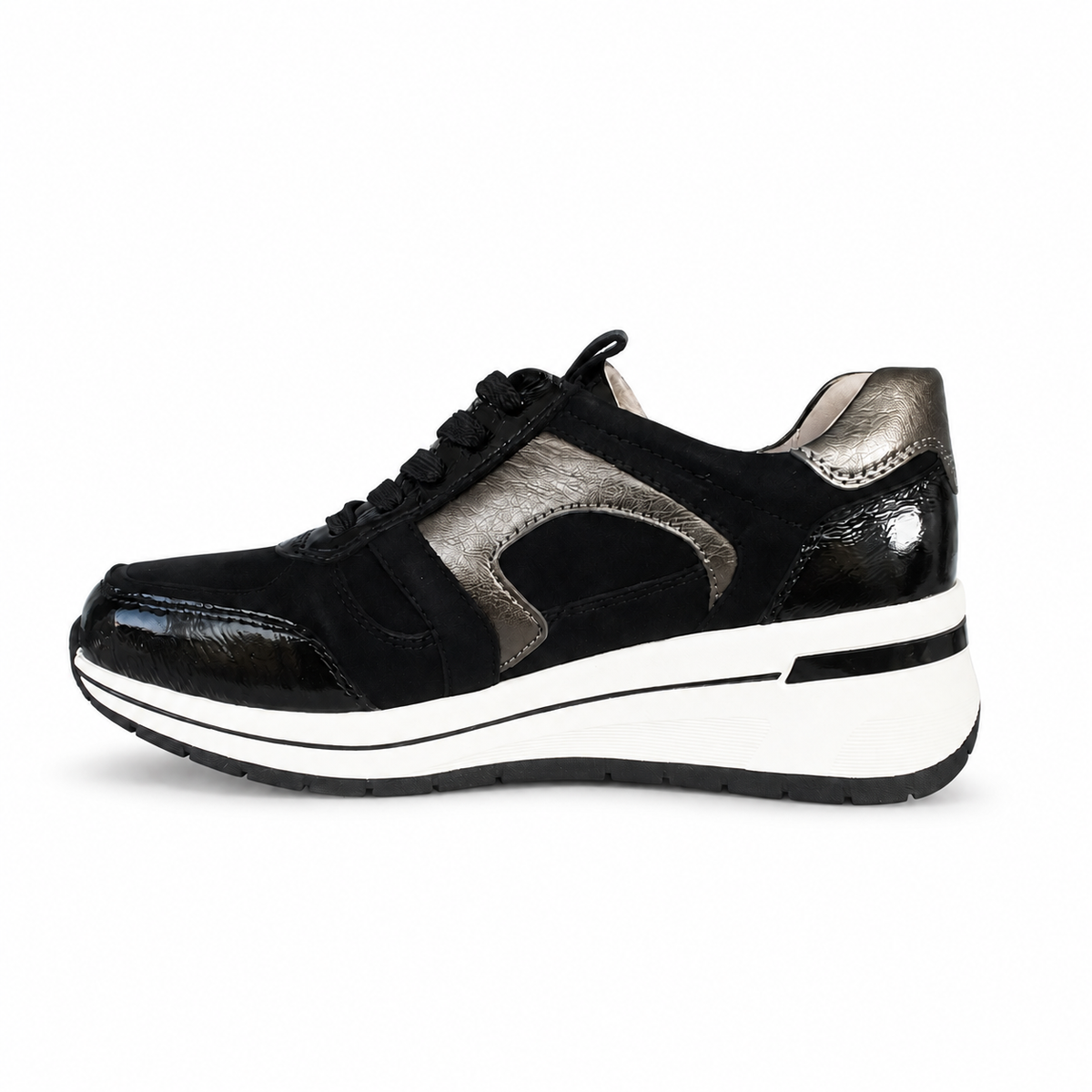 CAPRICE 23300 sneaker black combo su sfondo bianco