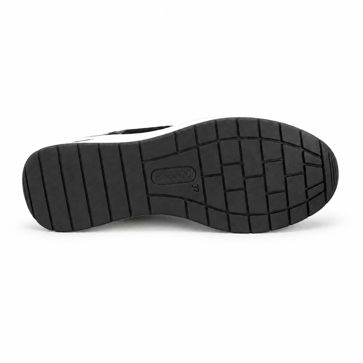 CAPRICE 23300 sneaker black combo suola su sfondo bianco