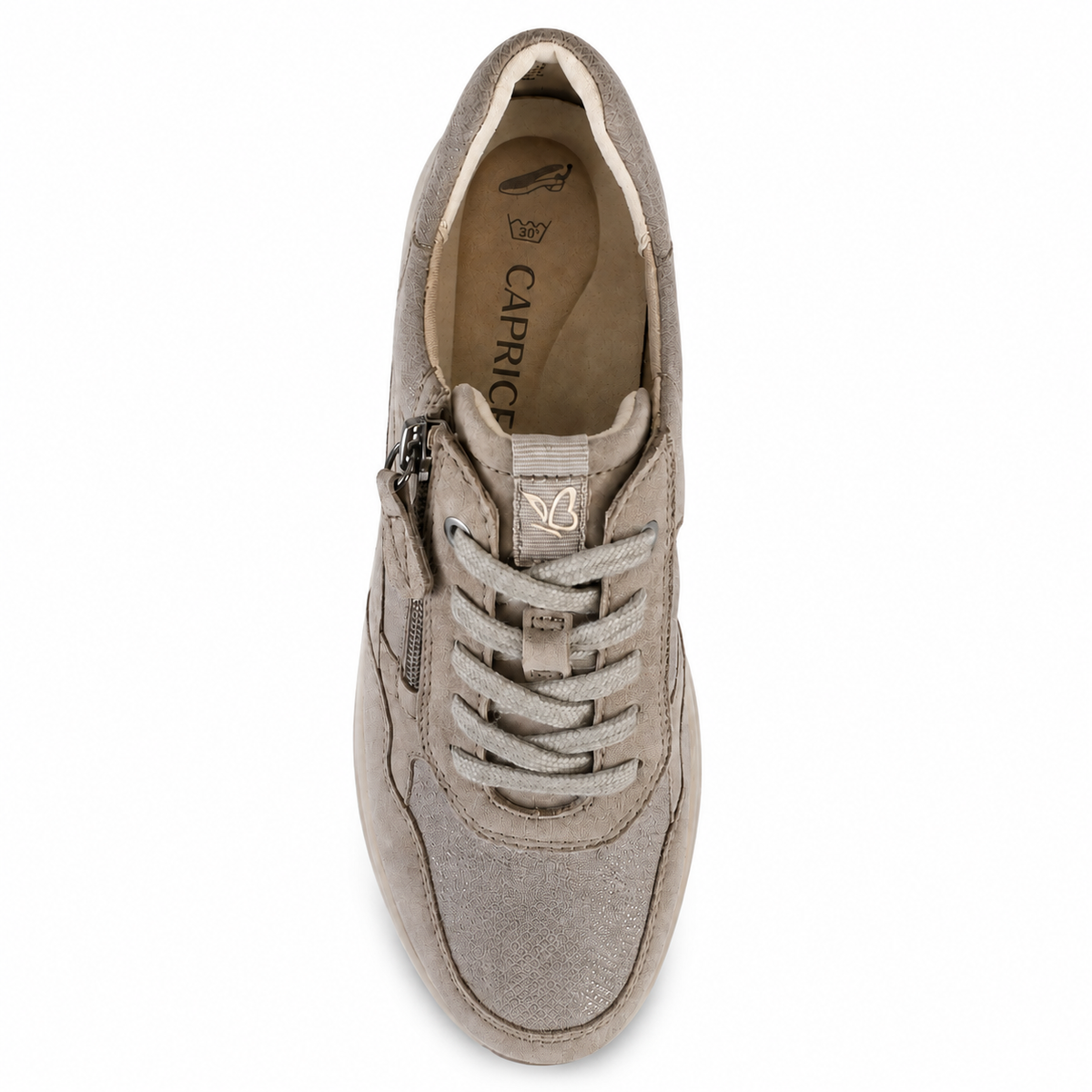 CAPRICE 23719 sneaker beige vista dall'alto su sfondo bianco