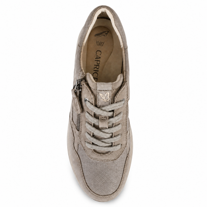 CAPRICE 23719 sneaker beige vista dall'alto su sfondo bianco