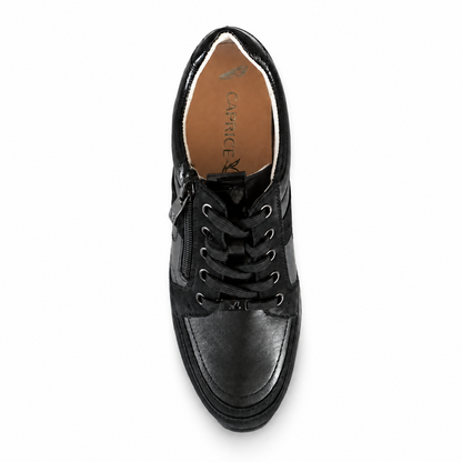CAPRICE 23768 sneaker black combo vista dall'alto su sfondo bianco