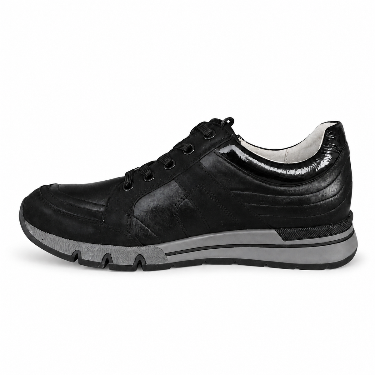 CAPRICE 23768 sneaker black combo lato opposto su sfondo bianco