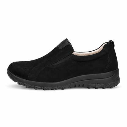 CAPRICE 24755 mocassino nero lato opposto su sfondo bianco