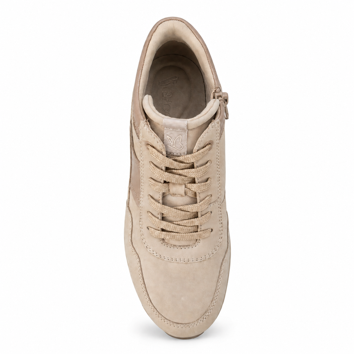 CAPRICE 25204 sneaker beige combo vista dall'alto su sfondo bianco