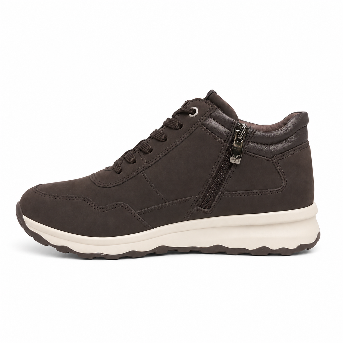 CAPRICE 25204 sneaker dark brown combo su sfondo bianco