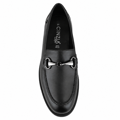 CINZIA SOFT MOCASSINO IV2604 BLACK su sfondo bianco
